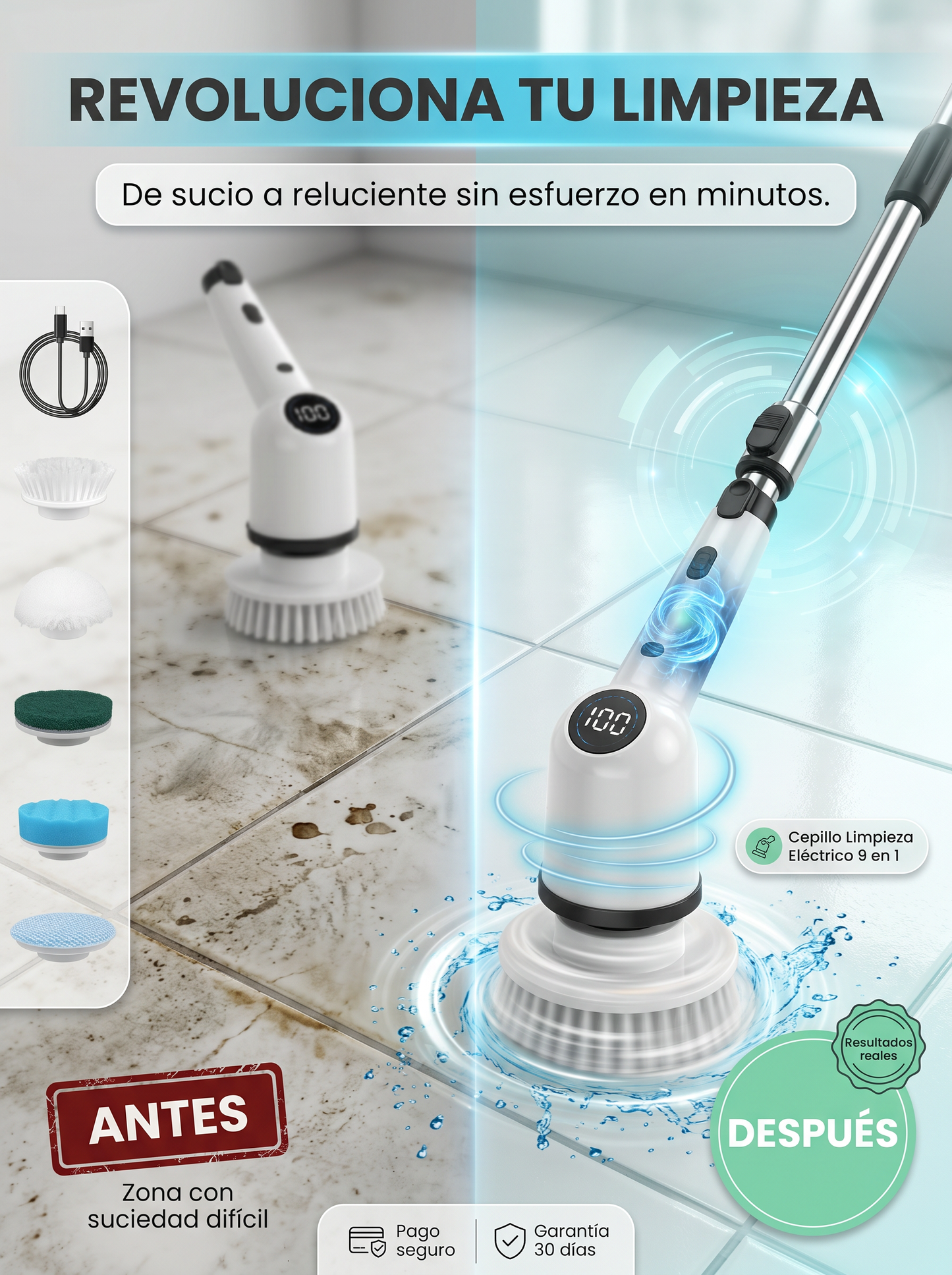 CLEANER MAX: CEPILLO ELECTRICO 9 EN 1