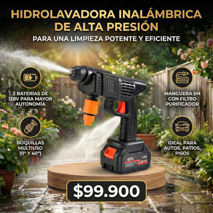Hidrolavadora Inalámbrica 128V de Alta Presión