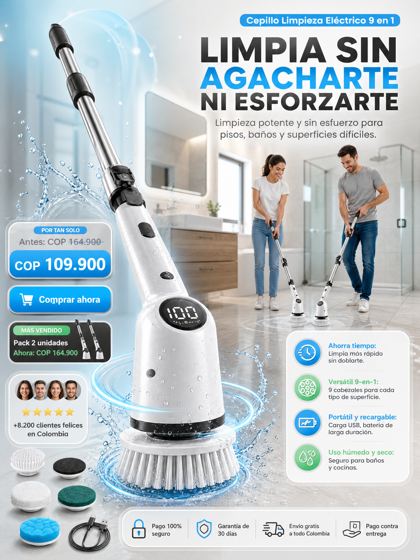 CLEANER MAX: CEPILLO ELECTRICO 9 EN 1