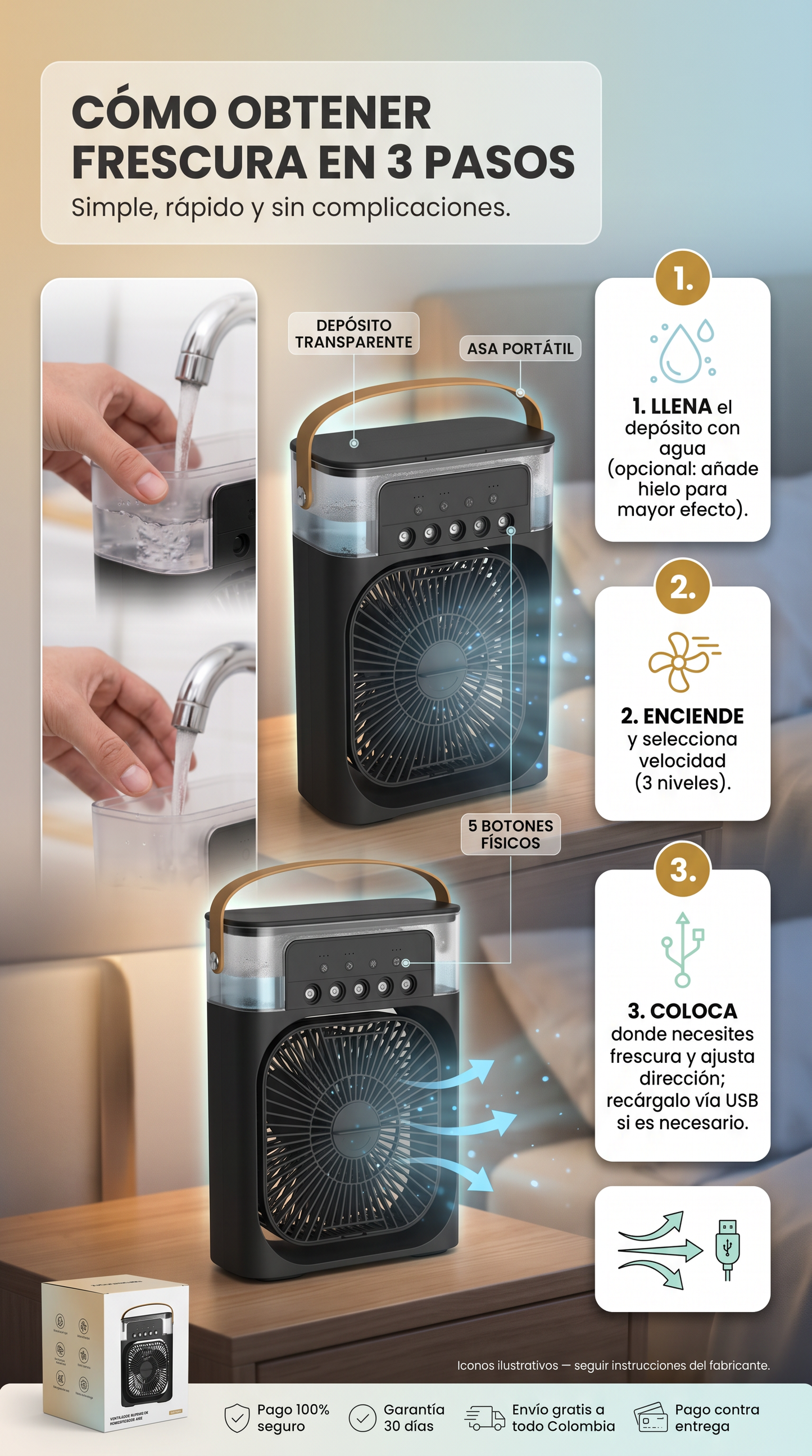 VENTILADOR MINI AIRE ACONDICIONADO