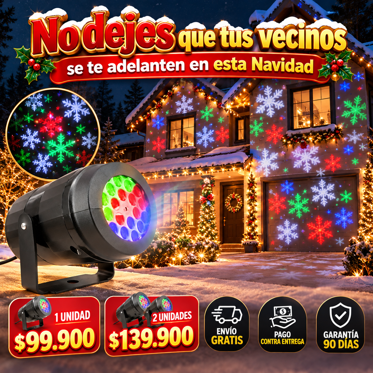 PROYECTOR Navideño: Hermosas figuras navideñas, que esta navidad sea diferente.