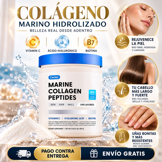 CollaGlow: Colágeno Marino para Piel, Cabello y Uñas Radiantes.