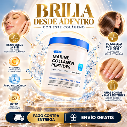 CollaGlow: Colágeno Marino para Piel, Cabello y Uñas Radiantes.