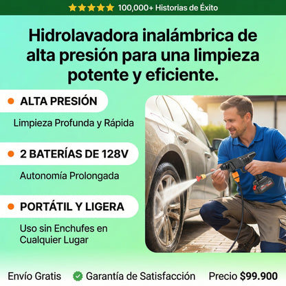 Hidrolavadora Inalámbrica 128V de Alta Presión