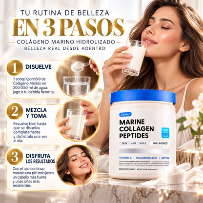 CollaGlow: Colágeno Marino para Piel, Cabello y Uñas Radiantes.