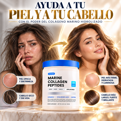 CollaGlow: Colágeno Marino para Piel, Cabello y Uñas Radiantes.