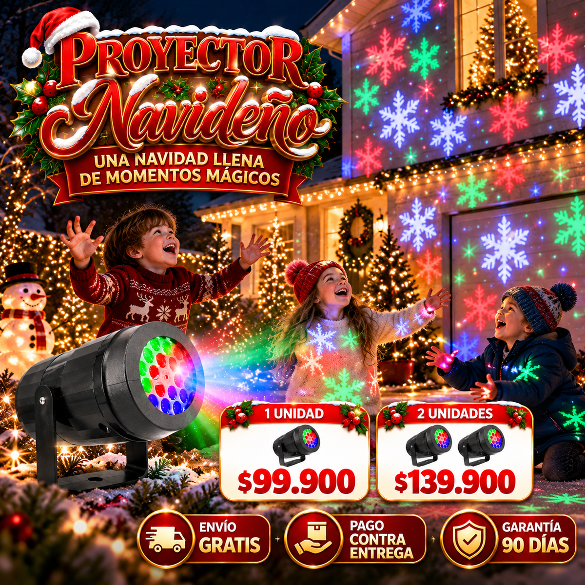PROYECTOR Navideño: Hermosas figuras navideñas, que esta navidad sea diferente.