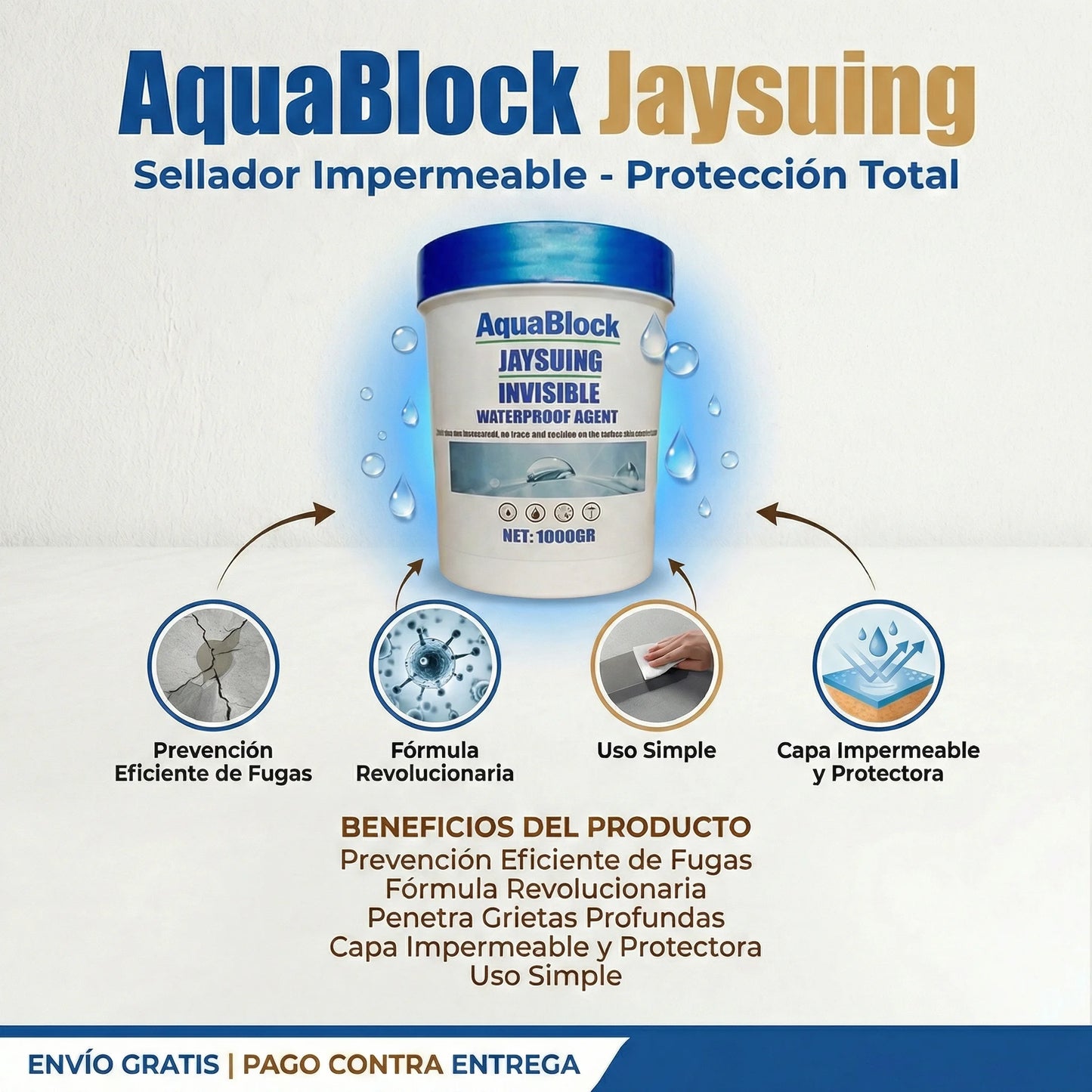 AquaBlock: Impermeabilizante Multiusos, Previene Filtraciones en Techos y Superficies .