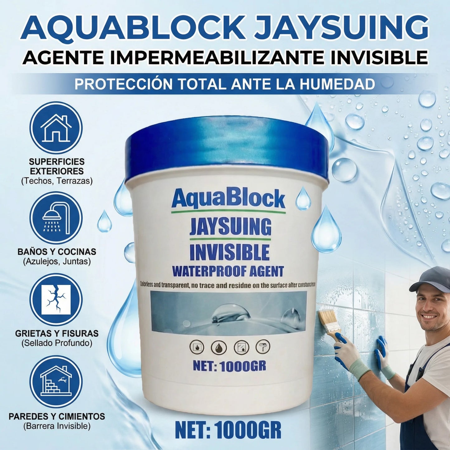 AquaBlock: Impermeabilizante Multiusos, Previene Filtraciones en Techos y Superficies .