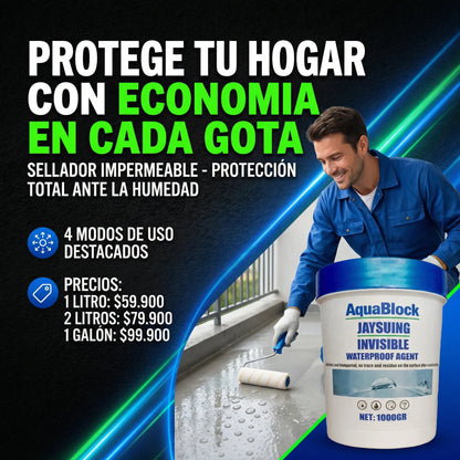 AquaBlock: Impermeabilizante Multiusos, Previene Filtraciones en Techos y Superficies .