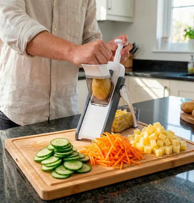 Easy Slice: Corta verduras en segundos y sin arriesgar tus dedos con este picador seguro.