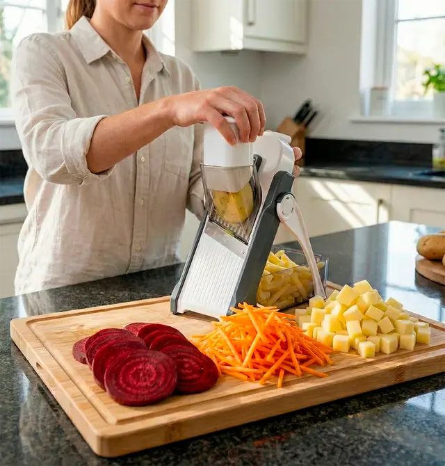 Easy Slice: Corta verduras en segundos y sin arriesgar tus dedos con este picador seguro.