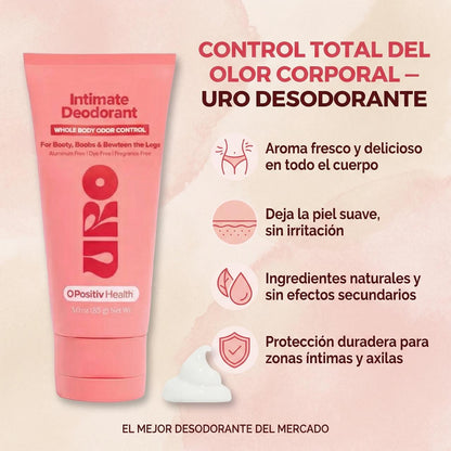 URO Desodorante Corporal™: Suave y Fresco que controla el olor en zonas sensibles sin irritación