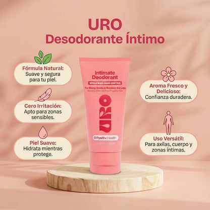 URO Desodorante Corporal™: Suave y Fresco que controla el olor en zonas sensibles sin irritación